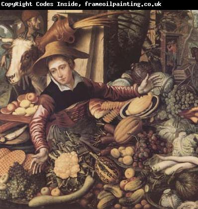 Pieter Aertsen Market Woman with Vegetable Stall (mk14)